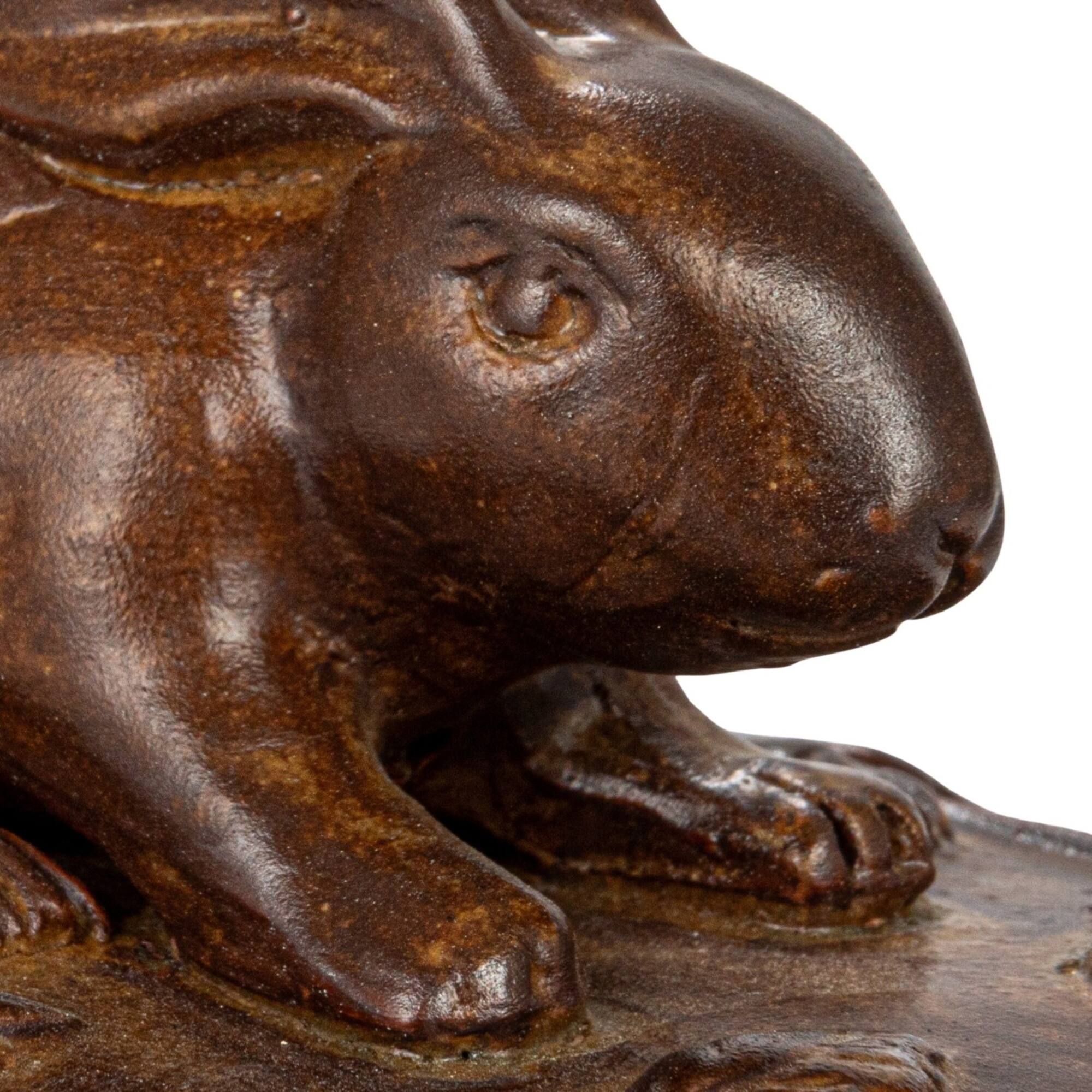 Hello Honey® Matte Brown Stoneware Baker with Rabbit Design
